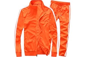 MACHLAB Men's Activewear Full Zip Warm Tracksuit Sports Set Casual Sweat Suit