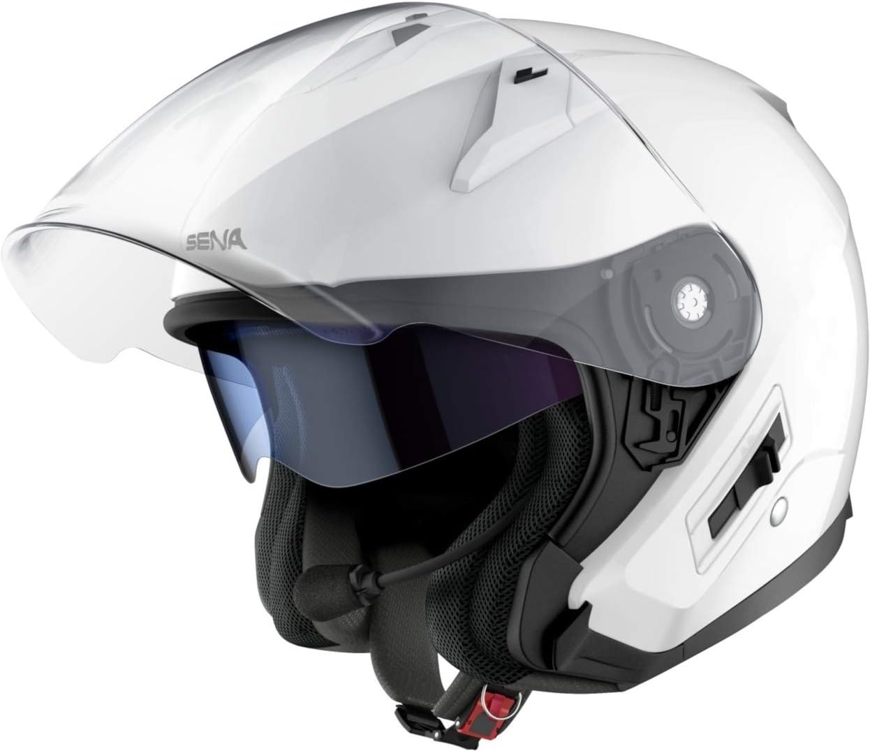 SENA ECONO-GW00M Econo Casque Jet avec Syst/&egrave;me de Communication Int/&eacute;gr/&eacute; Blanc Brillant Taille M