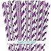 Outside the Box Papers Purple Stripe, Chevron and Polka Dot Paper Straws 7.75 Inches 75 Pack Purple, White