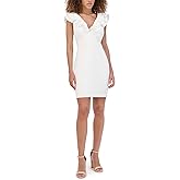 Siena Womens Sleeveless Ruffle V-Neck Mini Dress