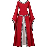 Kranchungel Renaissance Medieval Costume Dress: Women Renaissance Irish Wench Peasant Dress for Ren Faire Themed Parties