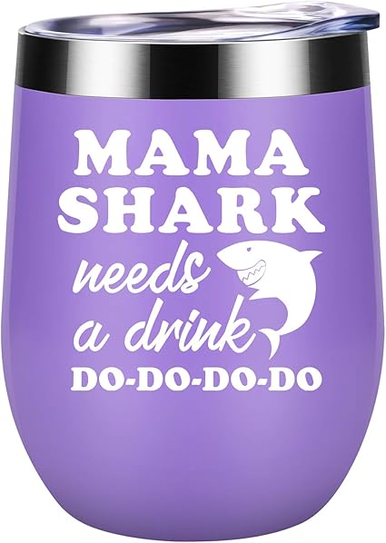 Amazon Co Jp Coolife Mom ワインタンブラーマグ お母様 奥様へのバレンタインギフト お母様への誕生日プレゼント 娘 息子からのお母様へのギフト お母さんサメ 新米ママ 妊婦への贈り物に ホーム キッチン