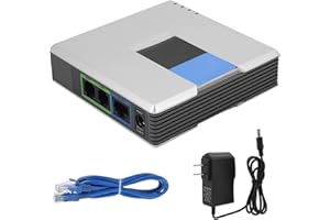 Dual Port VoIP Phone Adapter, SIP V2 Protocol, Internet Phone System for Broadband Router, Fax Feature, International Calls
