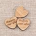 ULTNICE 50pcs Wooden Heart Shaped Log Slices Crafts with Happily Ever After Pattern for Wedding Party Embellishment