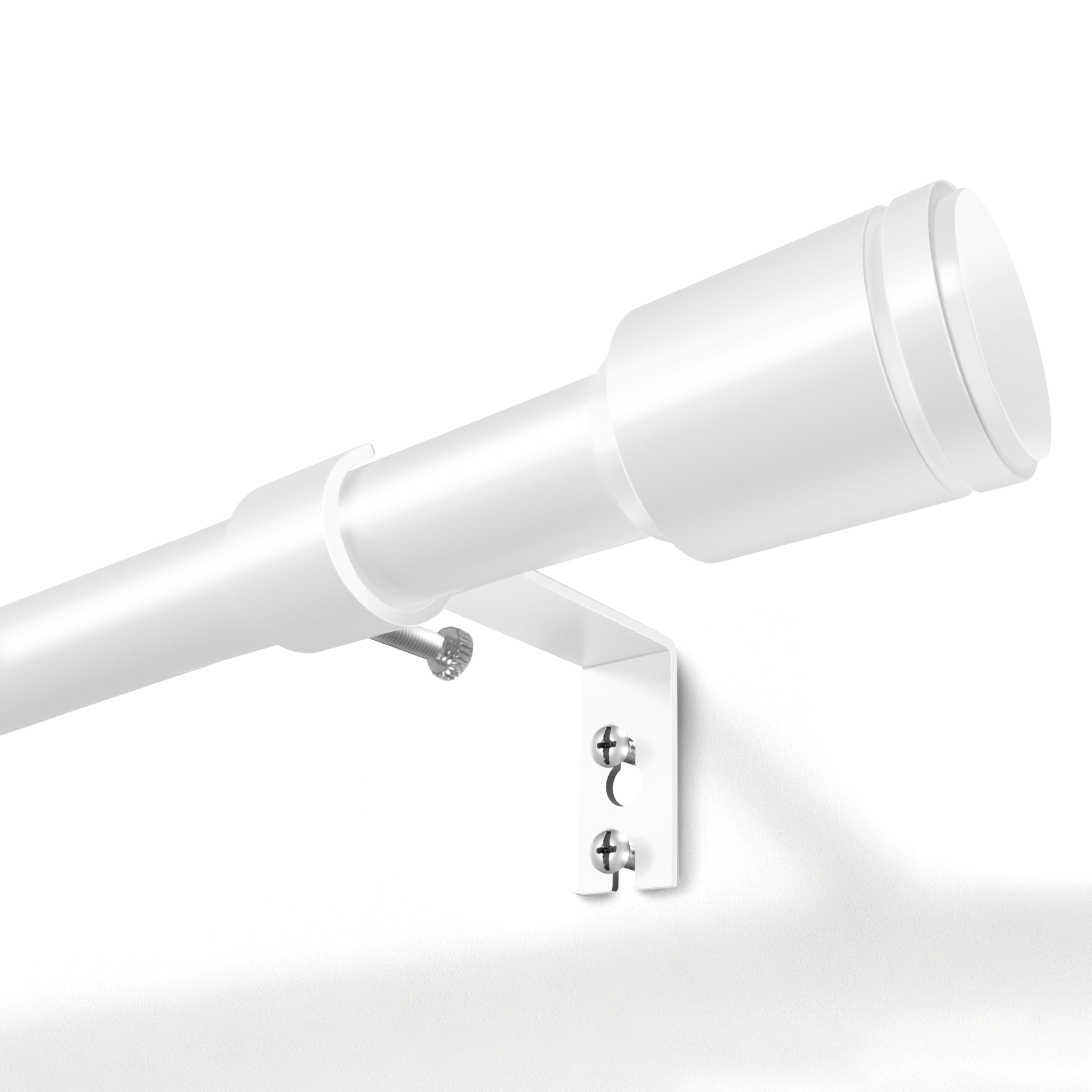 Photo 1 of 5/8” White Diameter Curtain Rods 30-90 Inch, for 30-84 Inch Windows, Adjustable Splicing White Curtain Rods for Windows with Brackets, Window Rod Long Small Curtains Rod