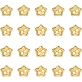 100Pcs Mini Star Buttons Doll DIY Clothes Sewing Button for DIY Crafts Stuffed Plush Dolls Making Scrapbooking Projects Golden