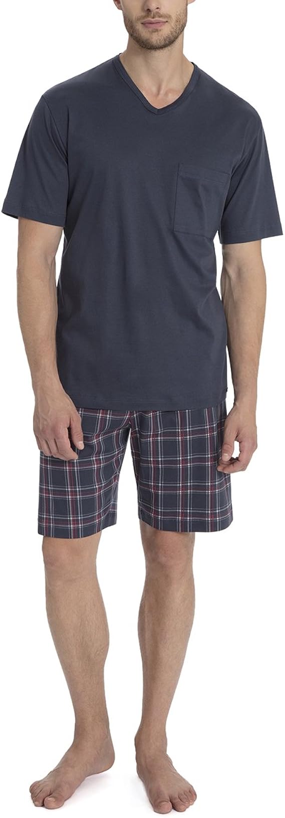 Calida Mens Short Pajamas Set Nelson 100 Interlock Cotton 46563 (478