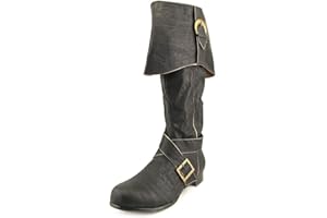 Ellie Shoes Men's 1" Heel Knee High Pirate with Buckle décor Boots Sizes