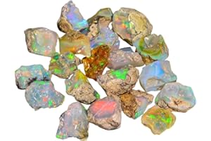 JAGUAR GEMS Natural AA+ Ethiopian Opal Gemstone Lot for Wholesale Supplies, DIY & Jewelry Making, Multi Color Fire Play