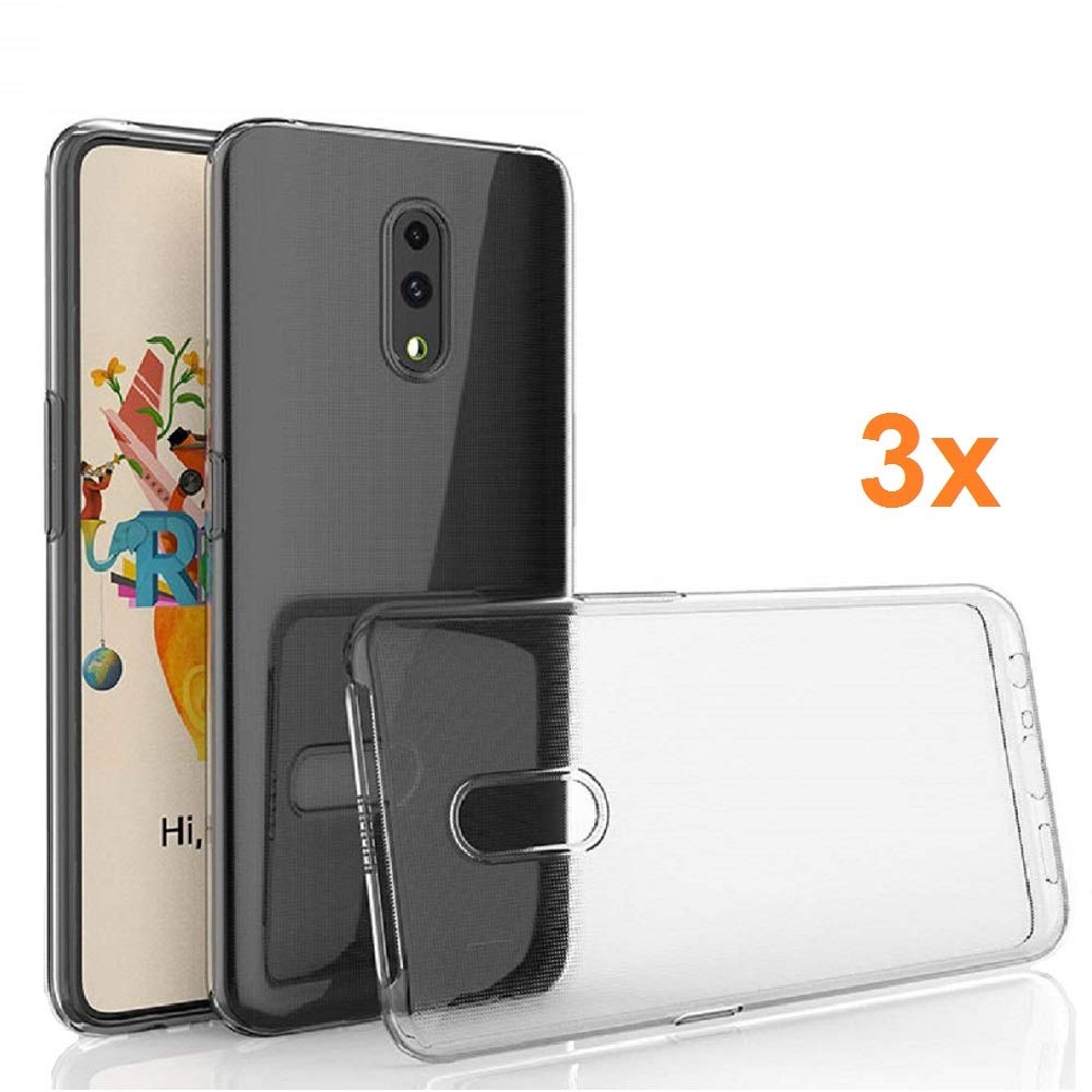 - Pack 3x Case Flexible Silicone TPU for OPPO RENO, Ultra Thin 0.33mm, Crystal Clear