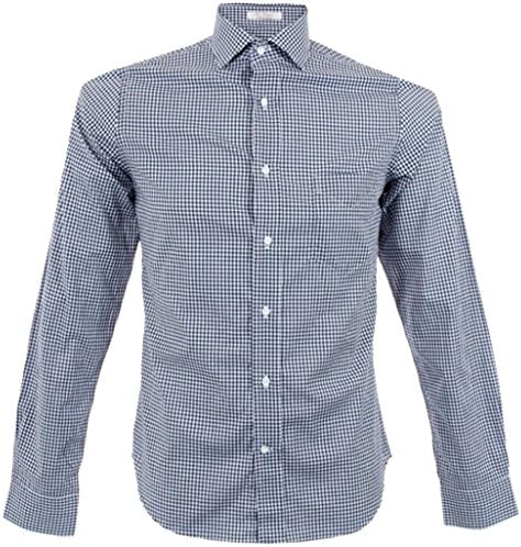 Men's Button Down Shirt By Gant Rugger the Hugger Parisian Blue Check Shirt Small
