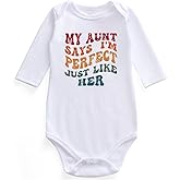 KEDFQV My aunt says i'm perfect just like her Aunt Baby Clothes Aunties Bestie Baby Outfits Funny Baby Bodysuits