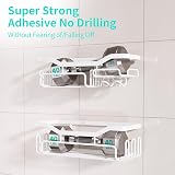 HapiRm Shower Caddy No Drill with 11 Hooks Stainless Steel White view 3