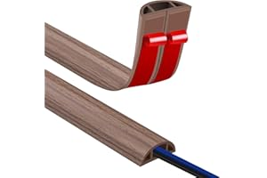 JAHOMFAI Floor Cord Covers for Wires 12FT Cable Hider Wire Cover Self Adhesive Cord Hider Floor for Offices, Homes, Workshops, Warehouses Cable Cavity 0.39" W x 0.27" H