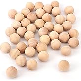 Geytetqi 150 PCS Unfinished Wooden Balls, 1 Inch Diameter No Hole Wooden Beads for Crafts, Perfect for DIY Projects and Creative Decorations