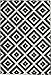 Summit 15-HLY8-UMJB 046 Black White Diamond Area Rug Modern Abstract Many Sizes Available , 22 inch x 7 foot hall way runner