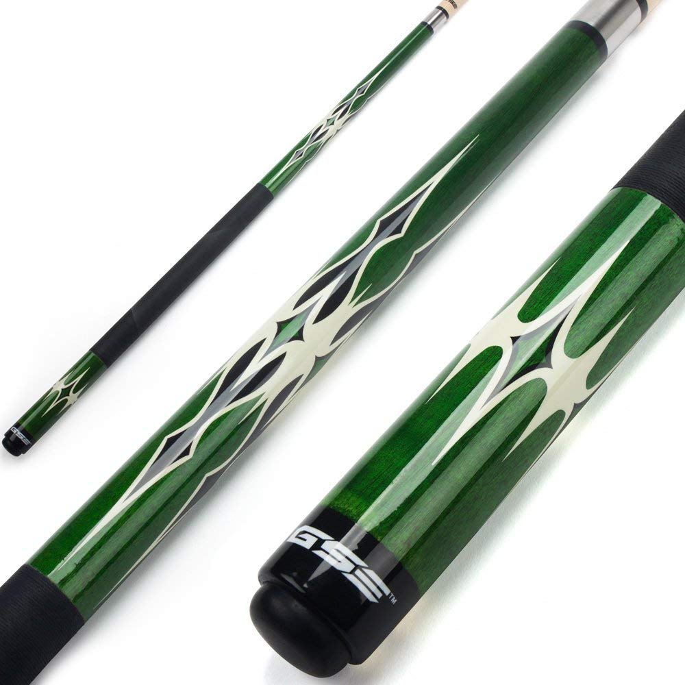 GSE Games & Sports Expert 58" 2-Piece Canadian Maple Hardwood Billiard Pool Cue Sticks for Men/Women, House or Commercial/Bar Use (Several Colors, Weight 18oz, 19oz, 20oz, 21oz Available)