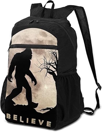 Amazon Co Jp 面白いビッグフットサスカッチ満月 折りたたみ リュック バックパック 携帯 リュックサック 軽量 大容量 防水 カジュアル 多機能 アウトドア 旅行 ハイキング 男女兼用 シューズ バッグ