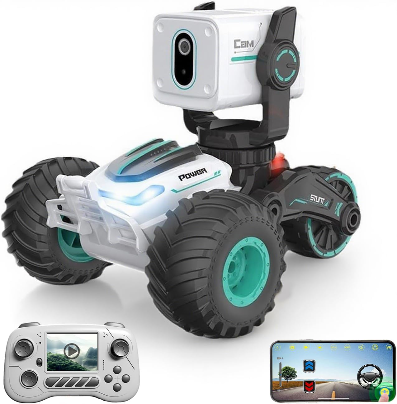 Photo 1 of ***MISSING PARTS***
GNIMNAYRC RC Car with Camera, RC Stunt Car with 720P HD FPV Camera, one-Way Talk, 360° Spins & LED Lights, App Control RC Truck, Adjustable Camera, 30 Min Play - Gift for Kids & Adults