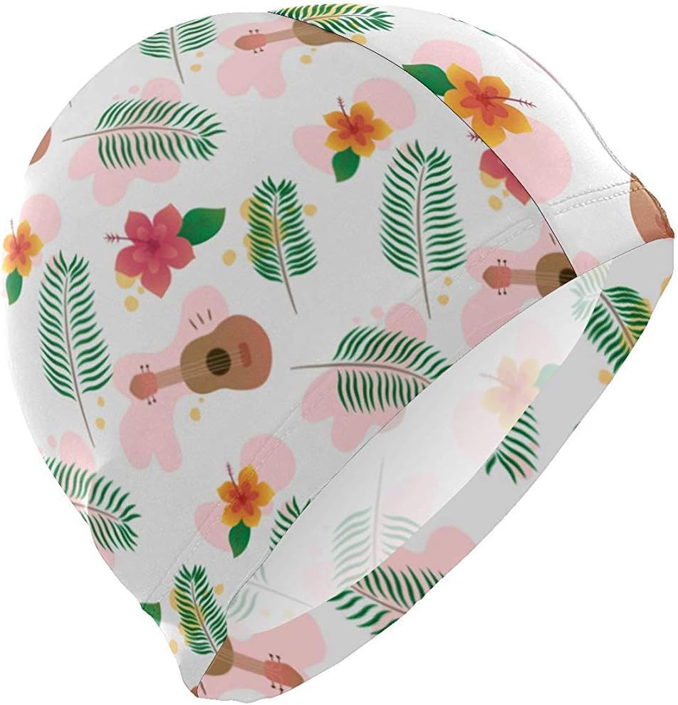 Eternity Bliss Swim Caps Tropical Summer Aloho Guitar For Adult Men Women Youth Girls Boys