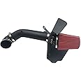 4 Inch Cold Air Intake Filter Kit & Heat Shield for 2009-2014 Silverado 1500 GMC Sierra 1500 Yukon Cadillac Escalade ESV EXT (Black & Red)