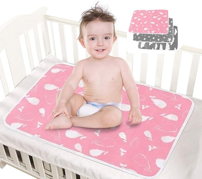 HahaGo 3 Pack Baby Changing Mats Travel Portable Change Pad Washable