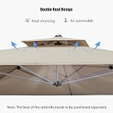 Purple Leaf 3.3m Cantilever Parasol with LED Solar Lights Beige view 4