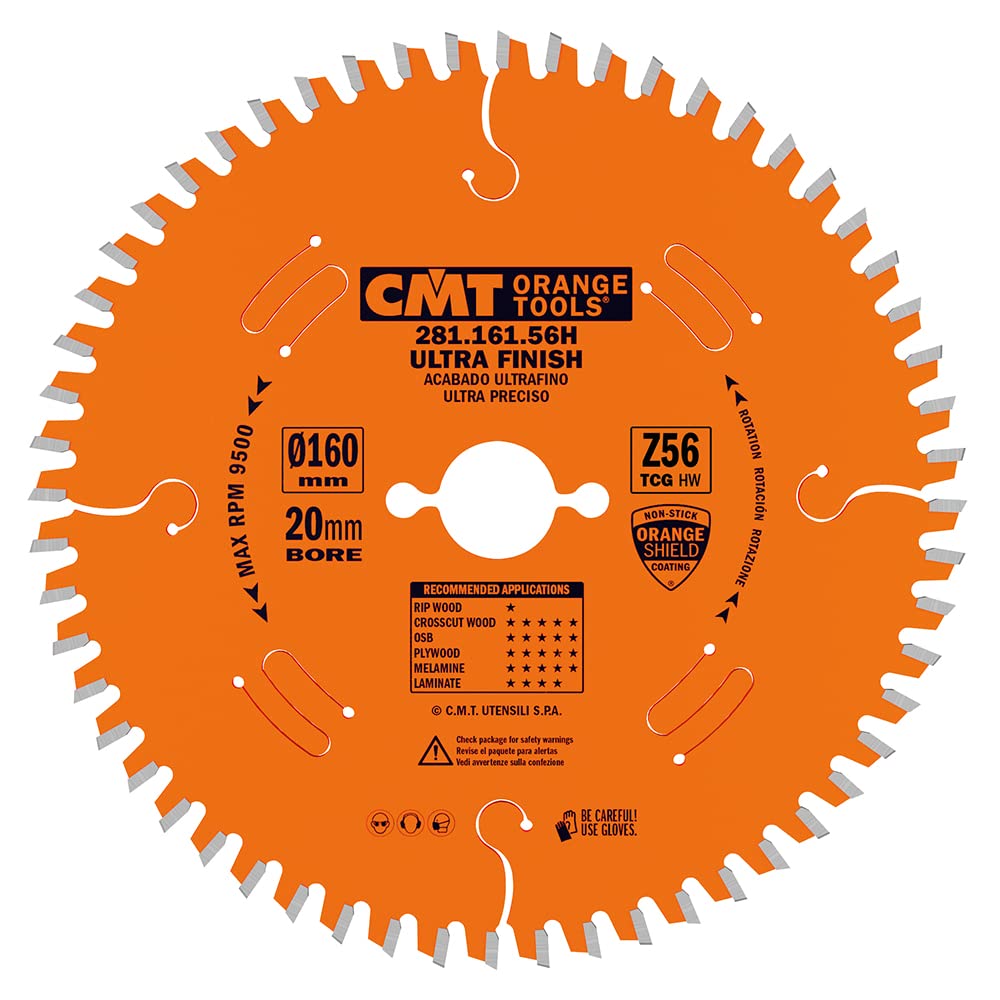 CMT 281.161.56H - TRAPEZOIDALTOOTH Saw Blade HW 160X2.2/1.6X20 Z56 TCG -3°NEG