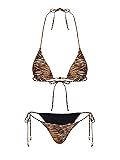RoseSeek Women's 2 Pieces Zebra Striped Bikini Set