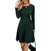Newshows Women's Long Sleeve Fall Teacher Dresses 2025 Work Casual Knit Pockets Winter Sweater Dress Trendy