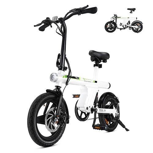 isinwheel Electric Bike for Adult 500W Motor, 20 mph Folding Ebike