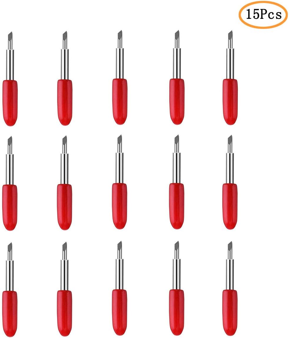 15 Pcs 45 Degree Cricut Knife Blades Carbide Cutting Blades Replacement for Cricut Explore Air 2 Vinyl Cutting Machines, Red