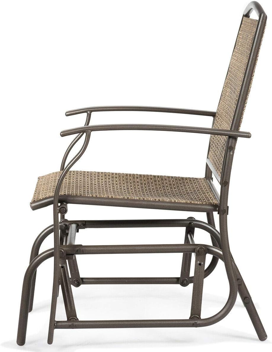 resin wicker outdoor gliders on Amazon Com Lhone Outdoor Swing Glider Chair Patio Single Glider Rocking Seating Chairs Steel Frame For For Garden Porch Backyard Poolside Lawn 1 Kitchen Dining