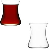 yersiz Turkish Tea Glass Set of 6 | 5.7 oz, Slim Waist & Thick Base, Easy to Hold, Clear Traditional Turkish Tea Cups with Modern Design, Ideal Gift Set for Home or Special Occasions