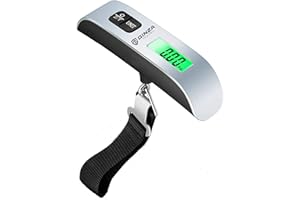 GinzaTravel Electronic Luggage Scale 110 Lbs High Precision Travel Digital Hanging Scales 50kg Luggage Scale (Silver, 1PC A)