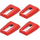 MECCANIXITY Record Player Needle, 18mm Turntable Stylus Replacement Diamond Record Stylus Needle for Vinyl LP Record Player Turntable Phonograph, Red