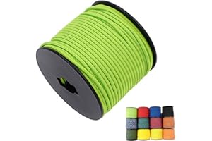ALICE CATHERINE 1/8in(3mm) 164ft Nylon Rope Solid Braided Cord 5 Stands Paracord Thin String for Crafts Multipurpose UV Resistant for Tent Garden Clothesline and Outdoor Tarp(Green)