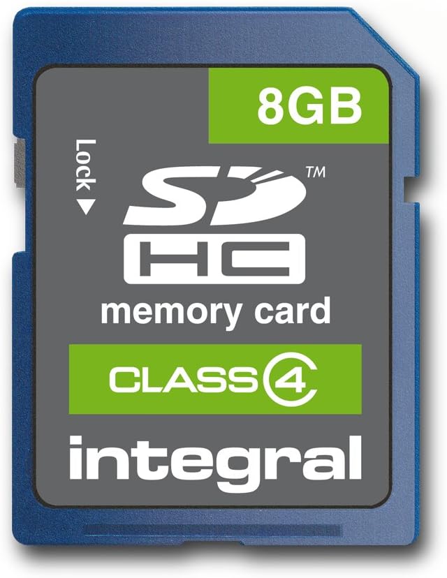 Integral 8GB SDHC Class 4 Memory Card for Photos Videos Music Documents