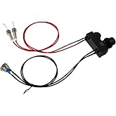 Electric Ignition Push Button Control Switch Ignition Electrode Set | Self-Reset Control Returns After Use; Silver Stinless Steel Button For Propane Or Natural Gas Systems, Need AA Battery