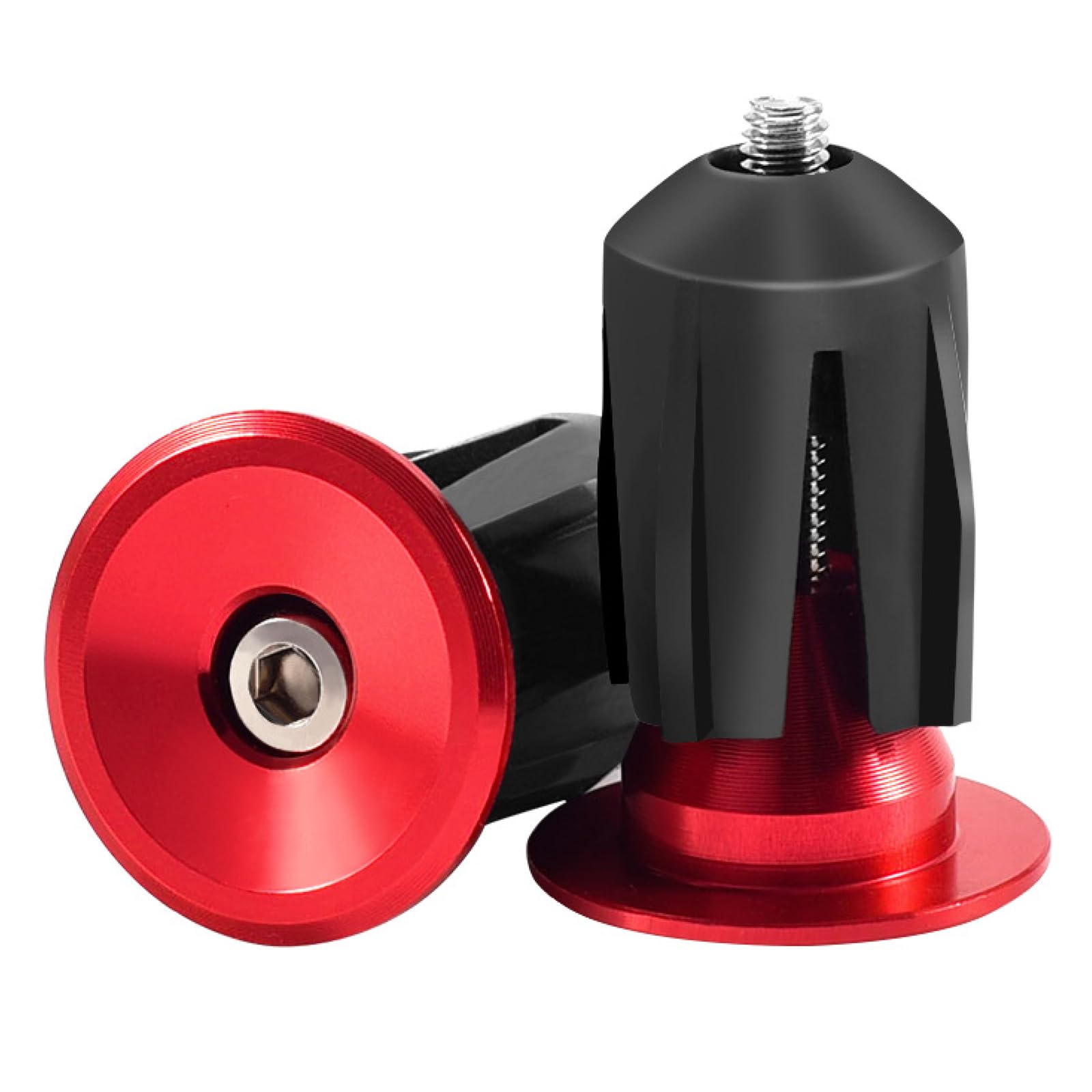 TRIWONDER Bar End Plugs Aluminum Bicycle Handlebar End Plugs Handlebar Caps for Most Mountain Bike Bicycle Road Bike (Red - 23.3mm)