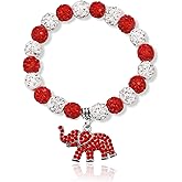 Sorority Paraphernalia Gift for Women Soror Greek Sorority Bracelet Red Elephant Charm Bracelet Sisterhood Graduation Jewelry