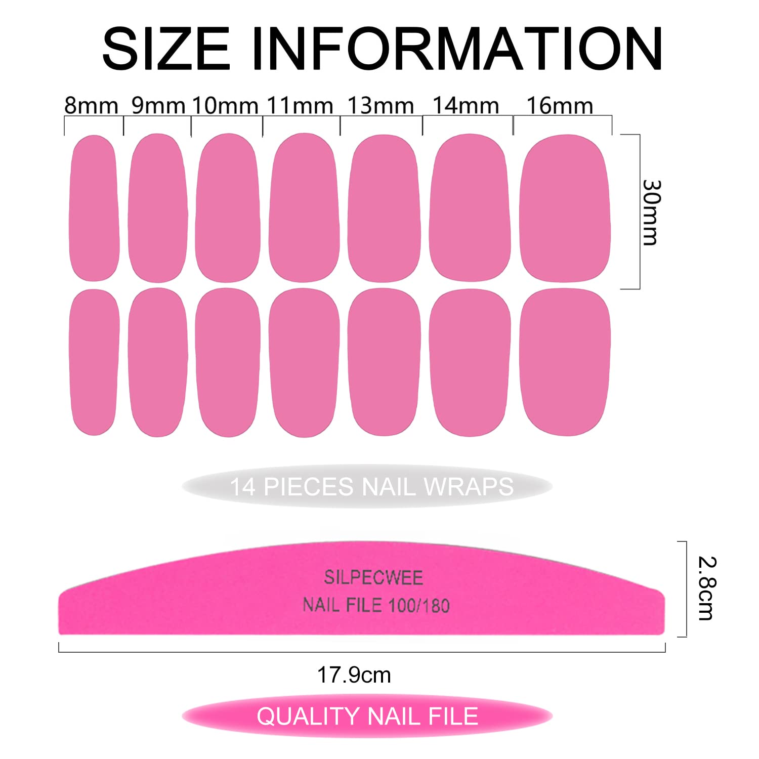 SILPECWEE 16 Sheets Nail Polish Stickers Full Nail Wraps Stick on Nail Polish Strips Self Adhesive Gel Nail Strips Fingernails Sticker Nails for Women with 1pc Nail File (Stylish Style) - Image 3