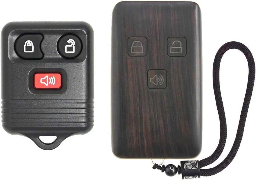 SHIKELANG Keyless Entry Remote Control Refit Rosewood Car Key Fob Shell Replacement for Ford & Lincoln & Mercury (Circuit Board & Battery Excluded)