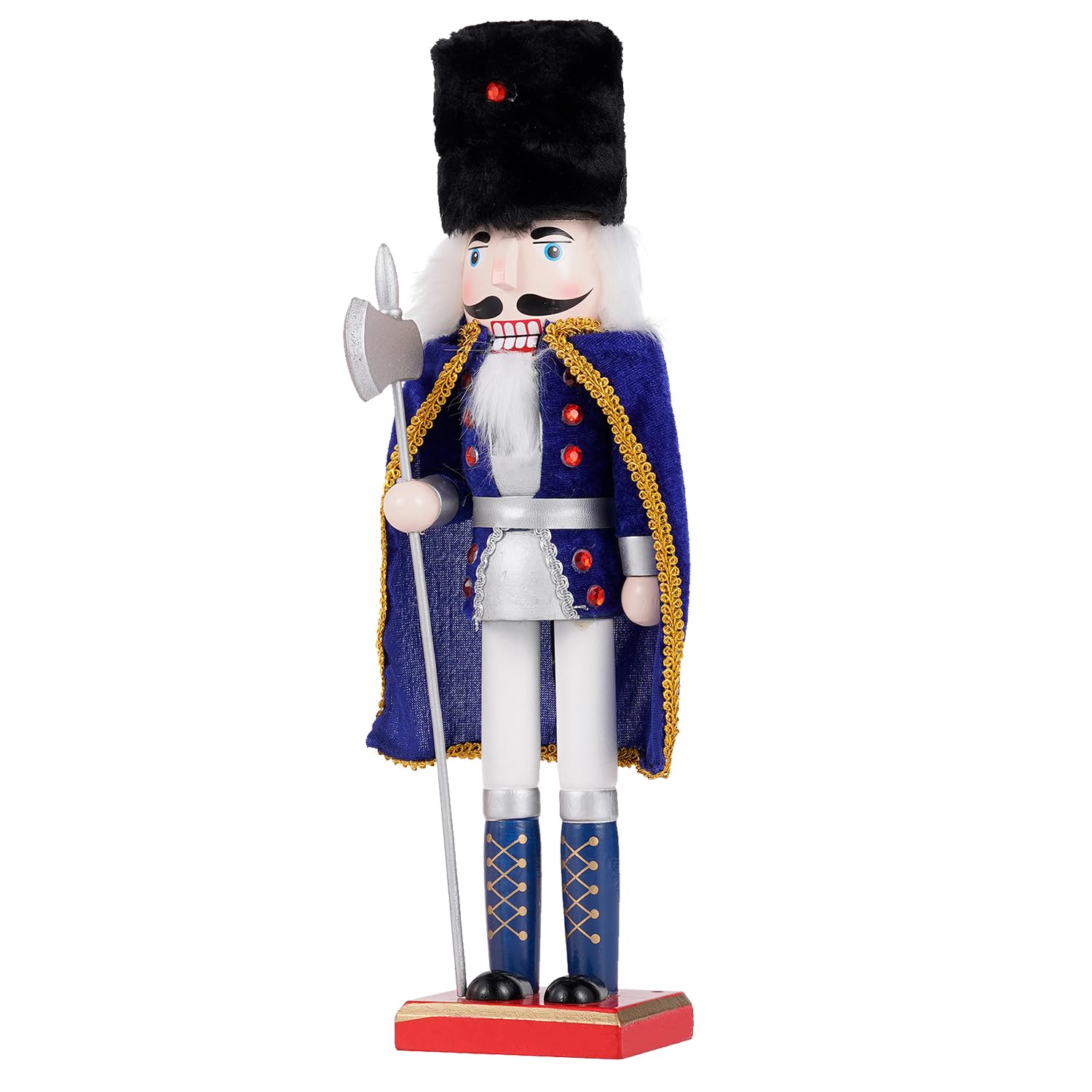 COMBIUBIU 14.8 inch Christmas Decorations Nutcracker Soldiers,Premium Wooden Traditional Nutcracker Figures,Festive Collectible Nutcracker Gift for Thanksgiving Christmas Decor(Blue) — image 1