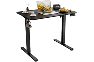 ERGOMAKER 35" Electric Standing Desk, Height Adjustable, Sit Stand Up Desk for Home Office & Computer Workstations, Memory Controller, Black
