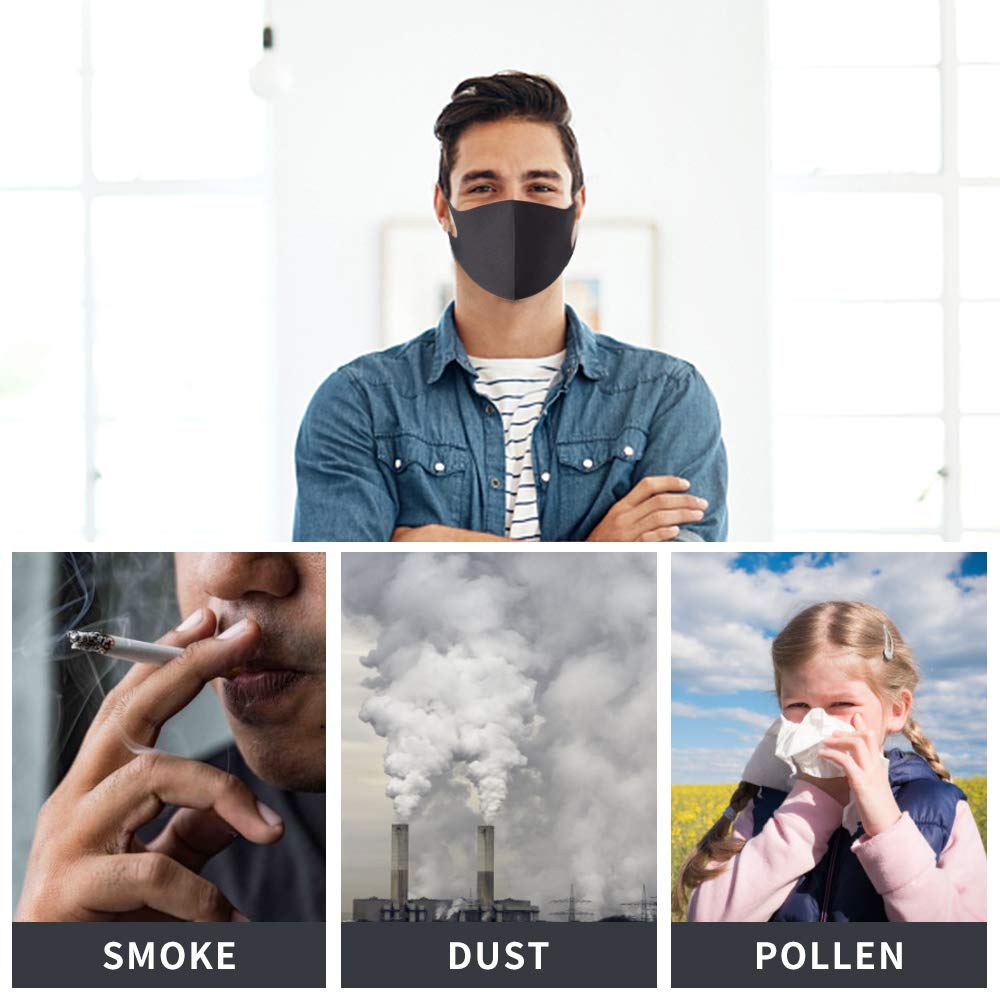 QUEES 6 pcs Face Masks Reusable Anti Dust Mouth Mask For Cycling Camping Travel Motorcycle Unisex