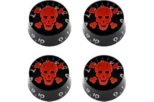 Metallor Electric Guitar Top Hat Knobs Speed Volume Tone Control Knobs Compatible with Les Paul LP Style Electric Guitar Parts Replacement Set of 4Pcs Skull Head.