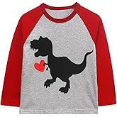 Little Hand Boys Valentines Monster Truck Shirts Raglan Long Sleeve Dinosaur T-Shirts Toddler ABC Love U Top Kids 2-7 Years