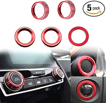 Aluminum Audio knob A//C Climate Control Knob Ring Covers For Toyota Camry 18-19