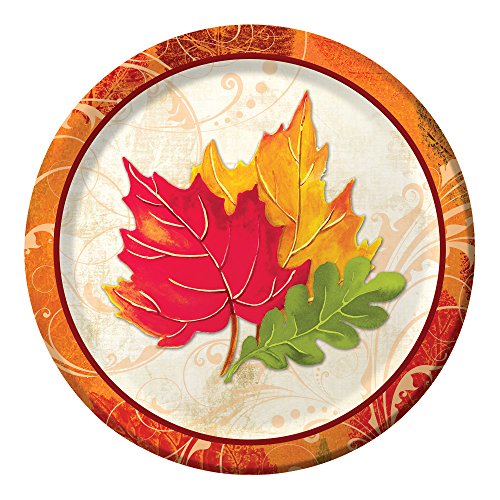 Sturdy Style Paper Dessert Plates, Fall Flair, 8-Count